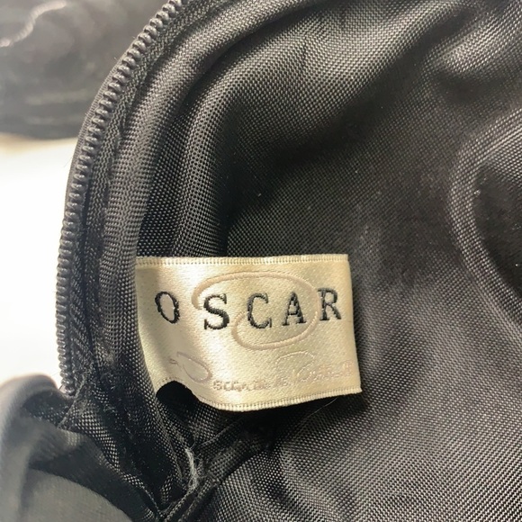 Oscar de la Renta Set of Two Small Cosmetic Bags-Black Silk/Cotton - Picture 6 of 10